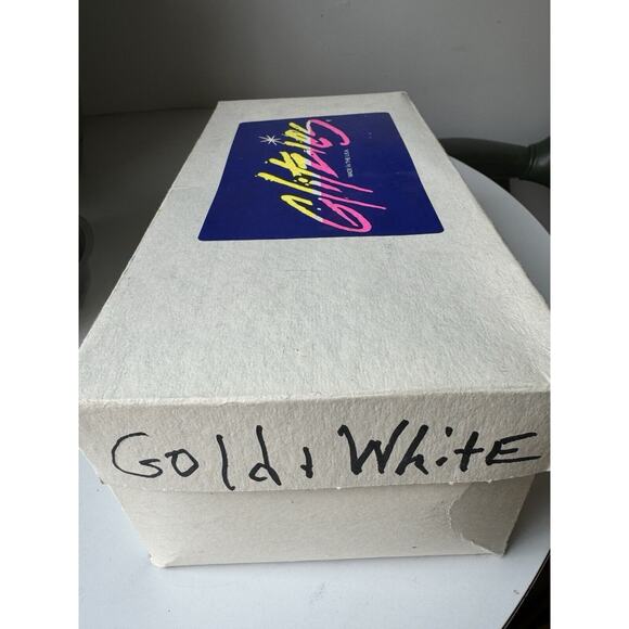 Vintage 80s Glitzies Bedazzled Butterfly Sparkly Gold Sequined Shoes Sneakers 8 - Picture 10 of 11